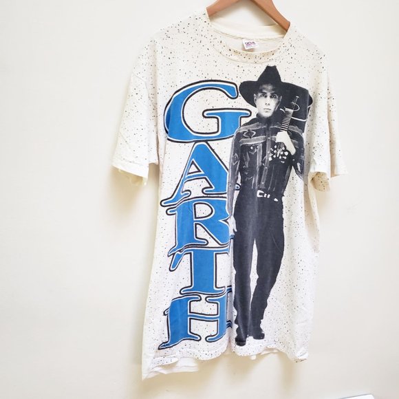 Vintage Garth Brooks One Size Fits All 24 Hours A Day Tee - Picture 2 of 13
